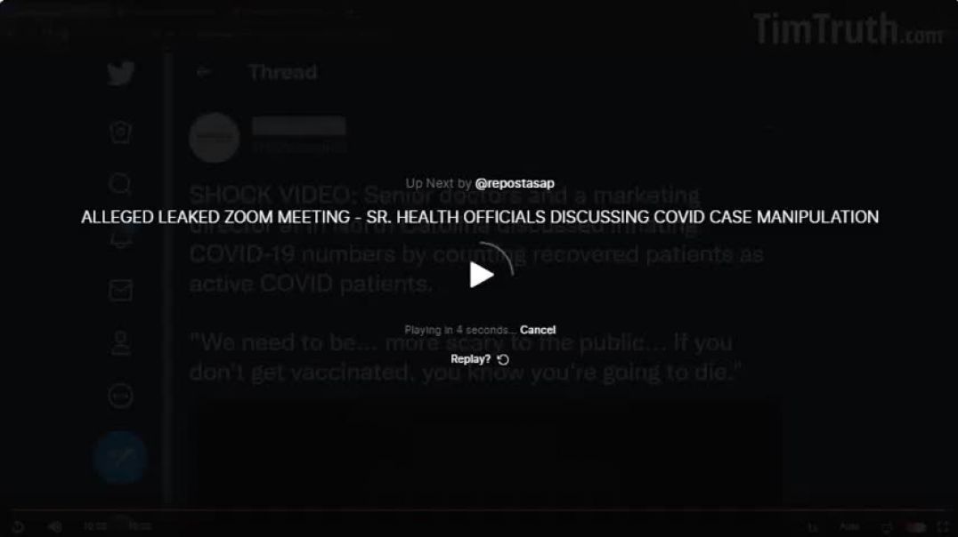 Alleged Leaked Zoom Meeting - Sr. Health Officials Discussing Covid Case Manipulation