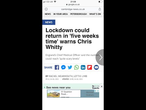 Lockdown could return in 5 weeks time warns UK professor Chris Whitty