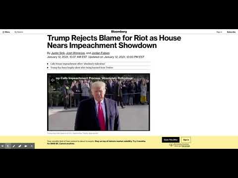 ⁣Trump Refuse All Blame For US Capitol Insurrection, Cites Freedom of Speech