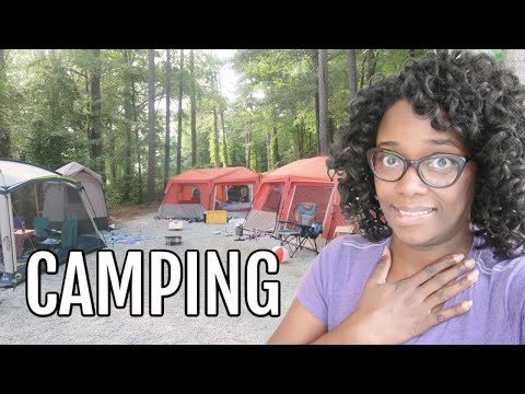 Our first family Camping trip and Setup ?  Tour our tents, camping kitchen, Bathroom and more!