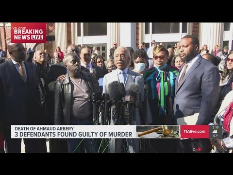 'Black lives do matter' | Al Sharpton with family after guilty verdicts in Ahmaud Arbery d