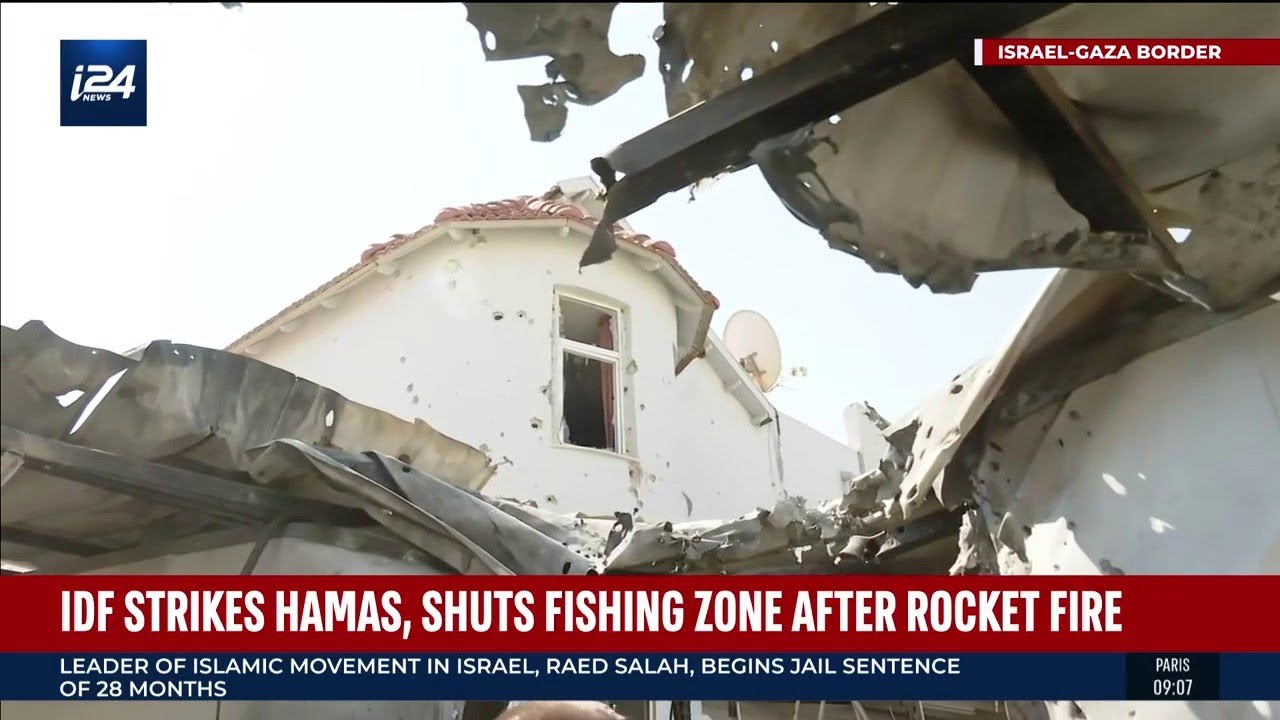 ⁣IDF Strikes Hamas Targets in Gaza Strip after Rocket Lands in Sderot